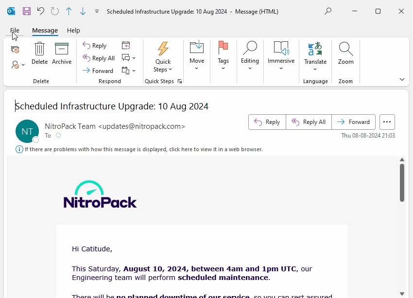 Saving Individual Emails